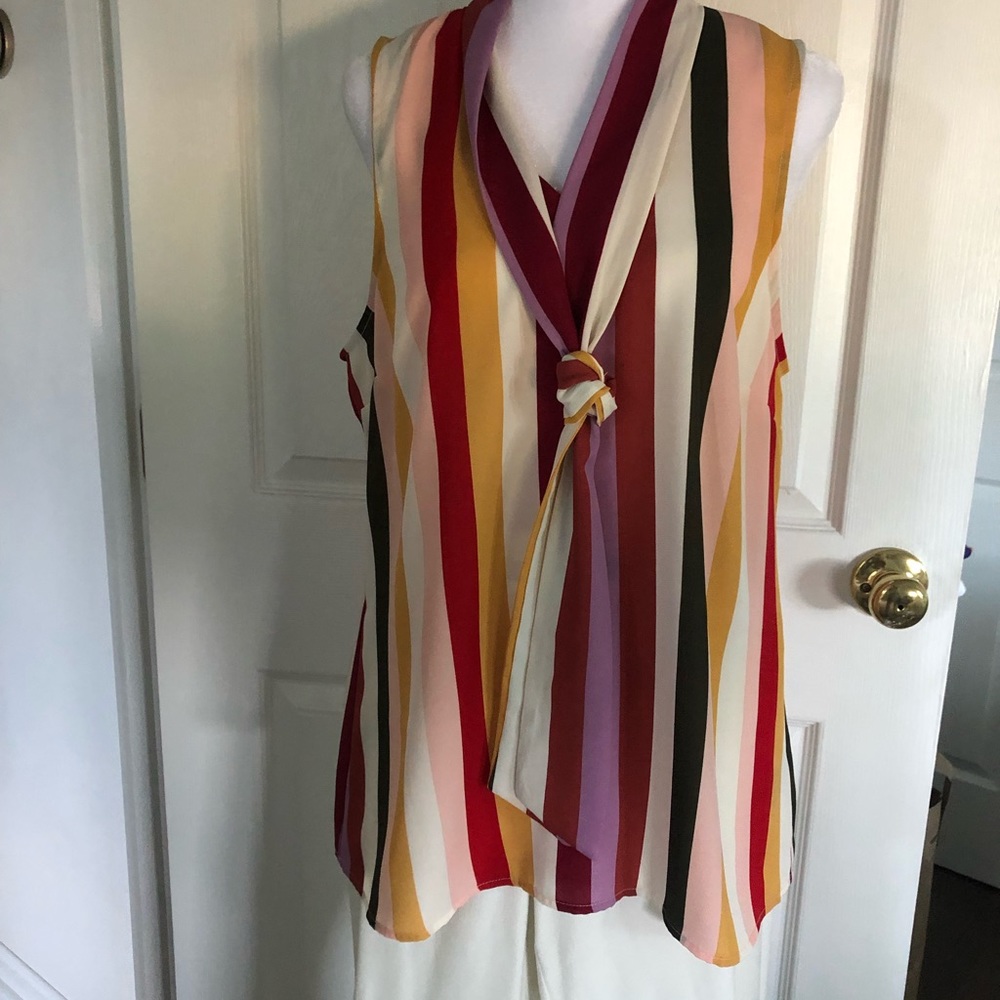 Label Rachel Roy sleeveless shirt w/ tie neck EUC